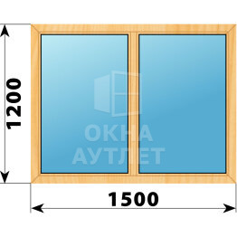 Двухстворчатое окно из сосны 1500×1200 Г-Г ОА-41740