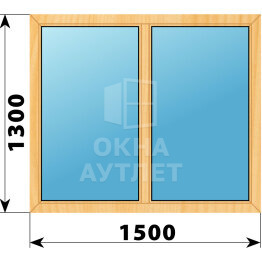 Двухстворчатое окно из сосны 1500×1300 Г-Г ОА-43216