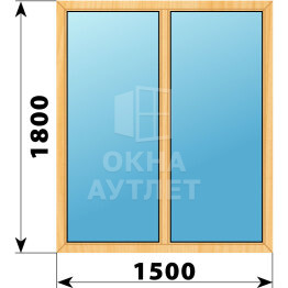 Двухстворчатое окно из сосны 1500×1800 Г-Г ОА-42031