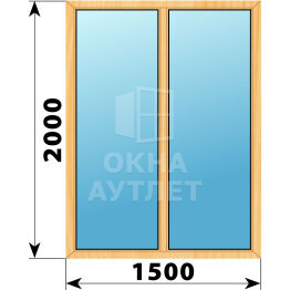 Двухстворчатое окно из сосны 1500×2000 Г-Г ОА-41932