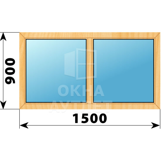 Двухстворчатое окно из сосны 1500×900 Г-Г ОА-41386