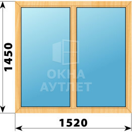 Двухстворчатое окно из сосны 1520×1450 Г-Г ОА-43237