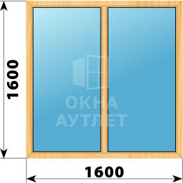 Двухстворчатое окно из сосны 1600×1600 Г-Г ОА-42001
