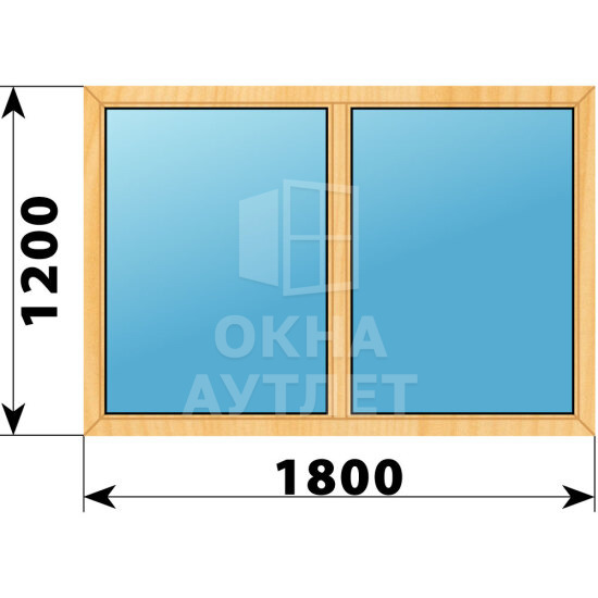 Двухстворчатое окно из сосны 1800×1200 Г-Г ОА-41875