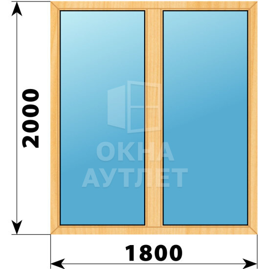 Двухстворчатое окно из сосны 1800×2000 Г-Г ОА-42241