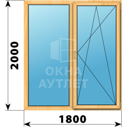 Двухстворчатое окно из сосны 1800×2000 Г-ПО ОА-42574