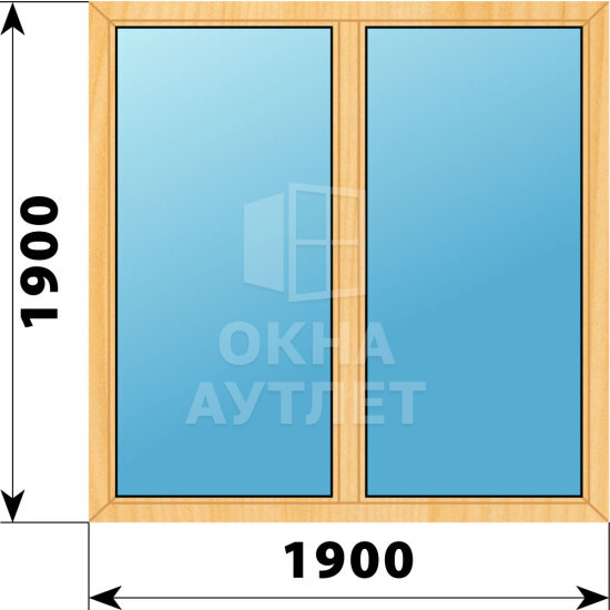 Двухстворчатое окно из сосны 1900×1900 Г-Г ОА-42229