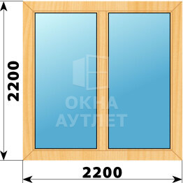 Двухстворчатое окно из сосны 2200×2200 Г-Г ОА-42463