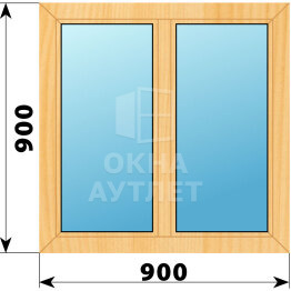 Двухстворчатое окно из сосны 900×900 Г-Г ОА-41161
