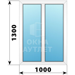 Двухстворчатое пластиковое окно 1000×1300 Г-Г ОА-39364