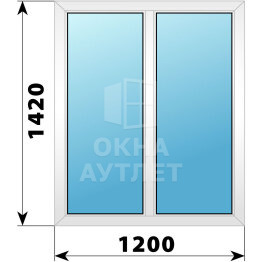 Двухстворчатое пластиковое окно 1200×1420 Г-Г ОА-39532