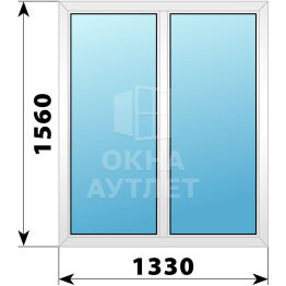 Двухстворчатое пластиковое окно 1330×1560 Г-Г ОА-39709