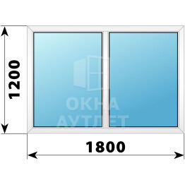Двухстворчатое пластиковое окно 1800×1200 Г-Г ОА-39715