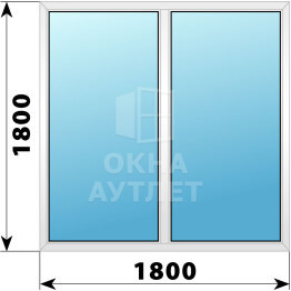 Двухстворчатое пластиковое окно 1800×1800 Г-Г ОА-38869