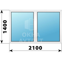 Двухстворчатое пластиковое окно 2100×1400 Г-Г ОА-39988