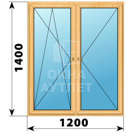 Двухстворчатое деревянное окно из сосны ПО-П 1200×1400 ОА-35879