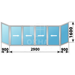 Эркерное пластиковое окно №1 4700×1600 ОА-32940