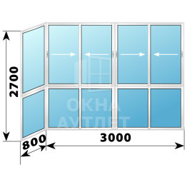 Французское остекление №7 3800×2700 ОА-33822
