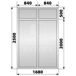 Глухая алюминиевая перегородка 1680×2500 ОА-68185