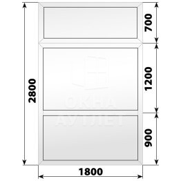 Глухая пластиковая перегородка 1800×2800 ОА-68113