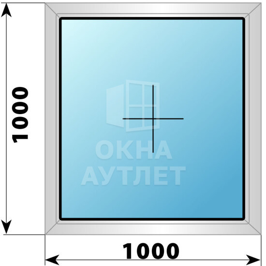 Глухое алюминиевое окно 1000×1000 ОА-53815