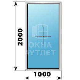 Глухое алюминиевое окно 1000×2000 ОА-53390