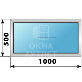 Глухое алюминиевое окно 1000×500 ОА-53522