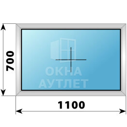 Глухое алюминиевое окно 1100×700 ОА-53773