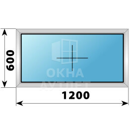 Глухое алюминиевое окно 1200×600 ОА-53764
