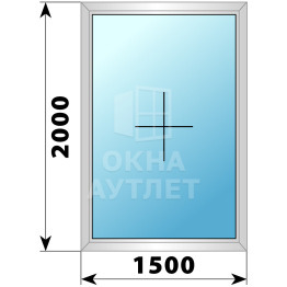 Глухое алюминиевое окно №2 1500×2000 ОА-33834