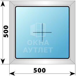 Глухое алюминиевое окно 500×500 ОА-53689