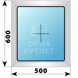 Глухое алюминиевое окно 500×600 ОА-53698