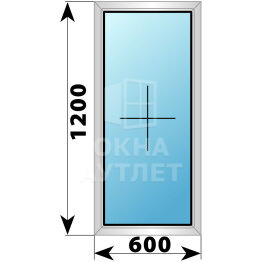 Глухое алюминиевое окно 600×1200 ОА-53761