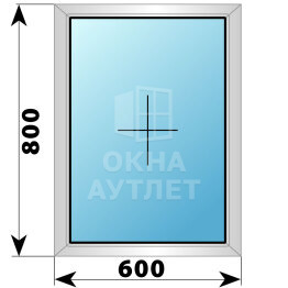 Глухое алюминиевое окно 600×800 ОА-53585