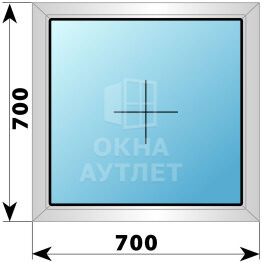 Глухое алюминиевое окно 700×700 ОА-53716