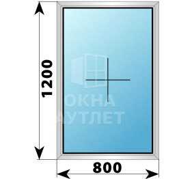 Глухое алюминиевое окно 800×1200 ОА-53348