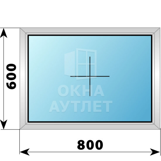 Глухое алюминиевое окно 800×600 ОА-53719