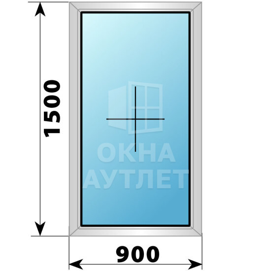 Глухое алюминиевое окно 900×1500 ОА-53504