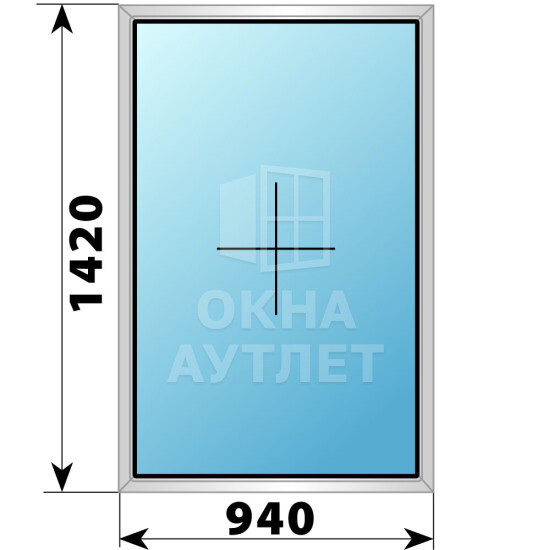 Глухое алюминиевое окно 940×1420 ОА-53884