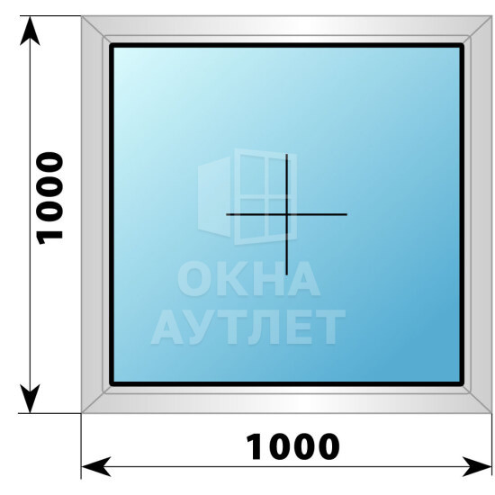 Глухое деревянно-алюминиевое окно 1000×1000 ОА-49166