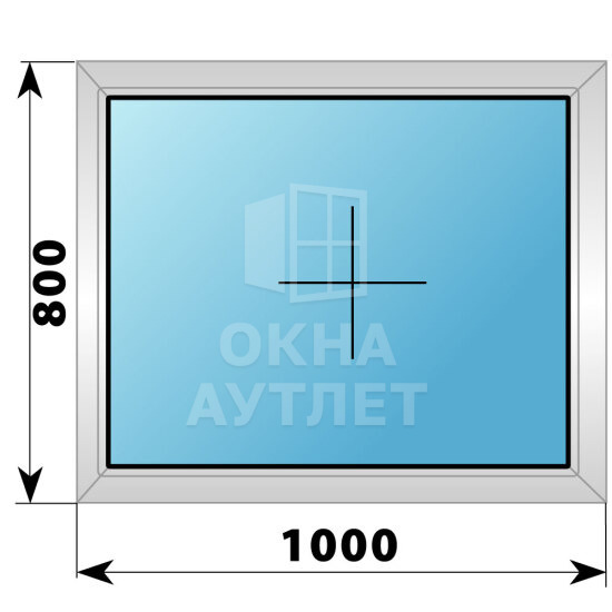 Глухое деревянно-алюминиевое окно 1000×800 ОА-44460