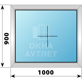 Глухое деревянно-алюминиевое окно 1000×900 ОА-44592