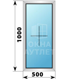 Глухое деревянно-алюминиевое окно 500×1000 ОА-44145