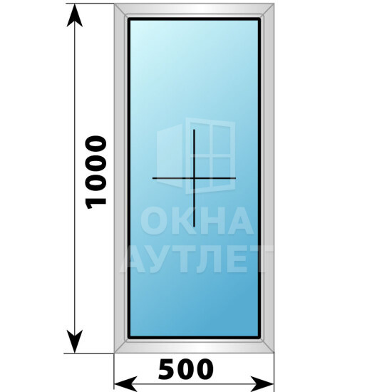 Глухое деревянно-алюминиевое окно 500×1000 ОА-44145