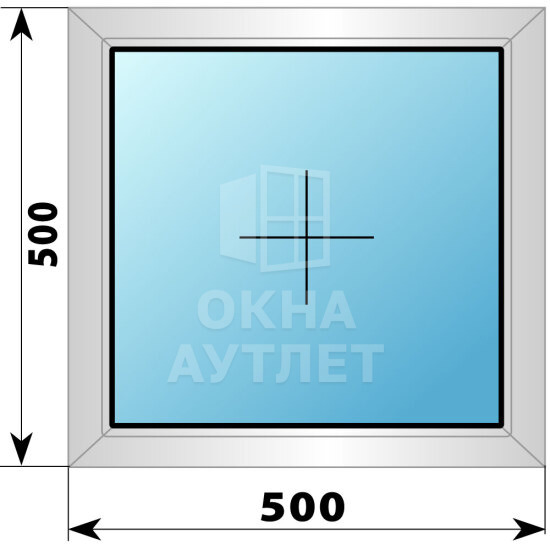 Глухое деревянно-алюминиевое окно 500×500 ОА-44034