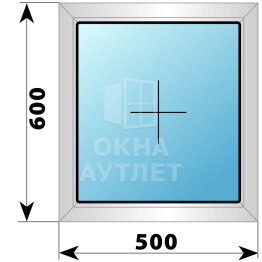 Глухое деревянно-алюминиевое окно 500×600 ОА-44043