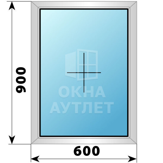 Глухое деревянно-алюминиевое окно 600×900 ОА-44163
