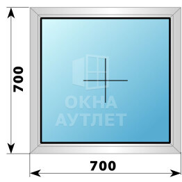 Глухое деревянно-алюминиевое окно 700×700 ОА-44121