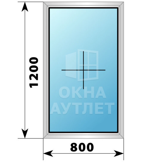Глухое деревянно-алюминиевое окно 800×1200 ОА-44652