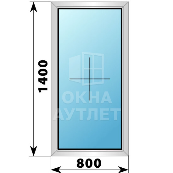 Глухое деревянно-алюминиевое окно 800×1400 ОА-43833